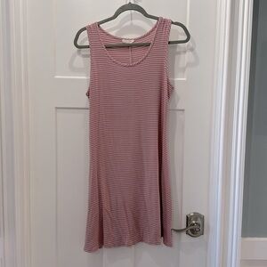 Olivia Rae Women’s Sleeveless Dress Pink With White Stripes